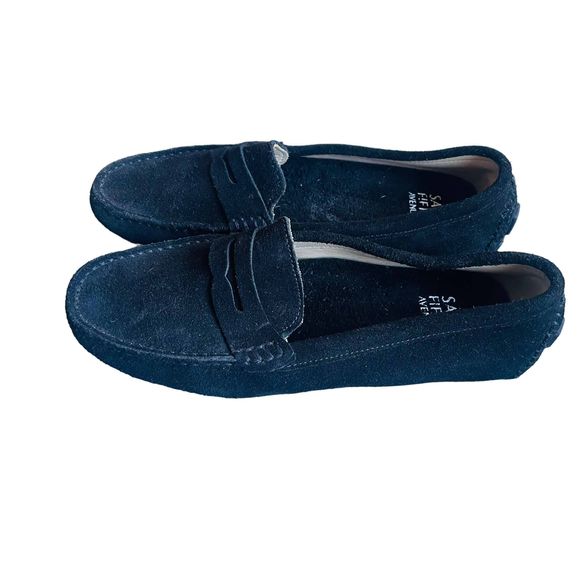 👞 Women’s Saks Fifth Avenue Black Suede Loafers | Size 9B - Picture 2 of 6